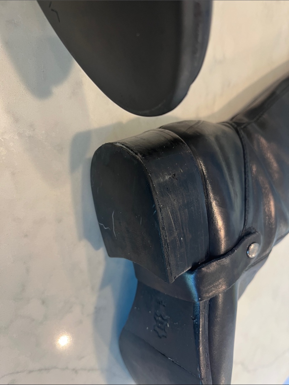 Via Spiga Black Tall Leather Riding Boots - Picture 7 of 8